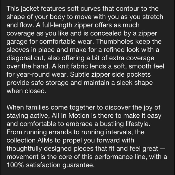 All In Motion Zip Front Track Jacket Women’s Athletic Brown NWT - Picture 6 of 11